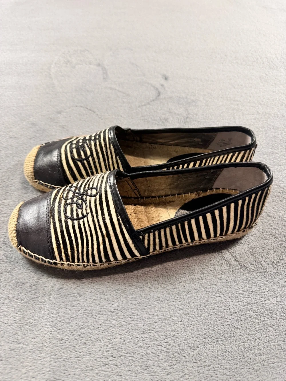 Sam Edelman ‘Lewis’ Calf Hair Zebra Striped Espadrille Slip-Ons